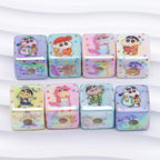 Plating Square Acrylic Beads 16mm Cheeky Crayon Shinchan Mixed 40pcs 6