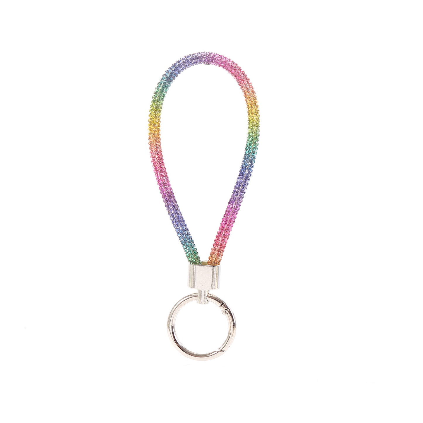 Diamond Wristlet Keychain Metal Flexible Loop Multiple Colors 15