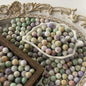 Crackle Round Glass Beads 10mm Imitation Porcelain Pastel Colors 120pcs 14