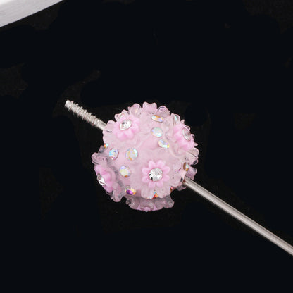 Floral Bubblegum Beads 19mm Little Daisy Cluster Rhinestone 10pcs 7