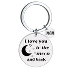 Stainless Steel Star Moon I Love You Inspirational Keychain 4