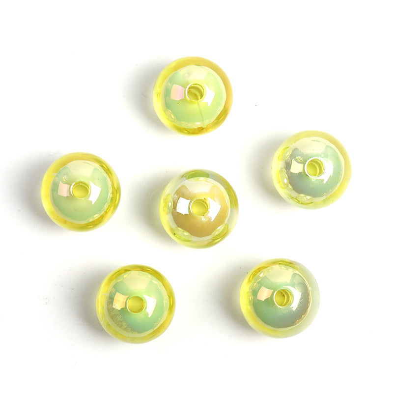 Transparent Round Acrylic Beads 16mm UV Plating Colored 100pcs 12