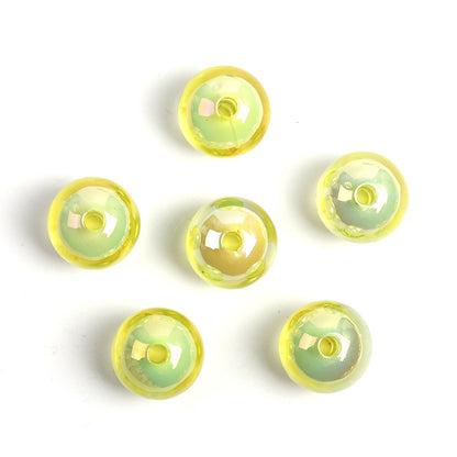 Transparent Round Acrylic Beads 16mm UV Plating Colored 100pcs 12