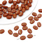 Transparent Coffee Bean Acrylic Beads 11x8mm Gold Highlights 30pcs 10