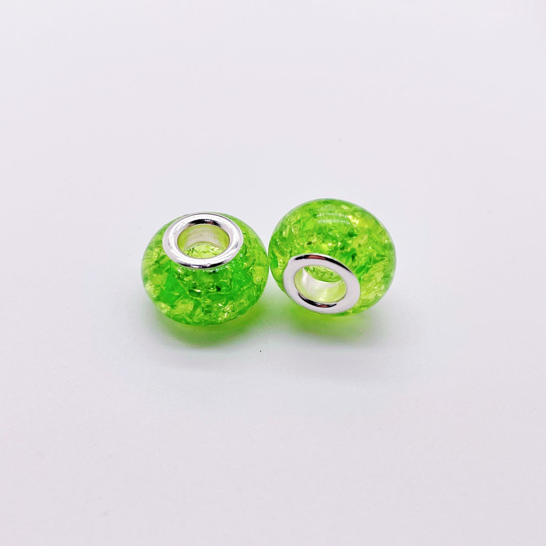 Acrylic Spacer Beads 14mm Crackle Large Hole 50pcs 17