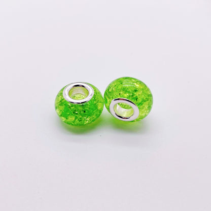 Acrylic Spacer Beads 14mm Crackle Large Hole 50pcs 17