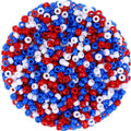 Independence Day Plastic Pony Beads 6mm Red Blue White 300pcs 5