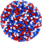 Independence Day Plastic Pony Beads 6mm Red Blue White 300pcs 5