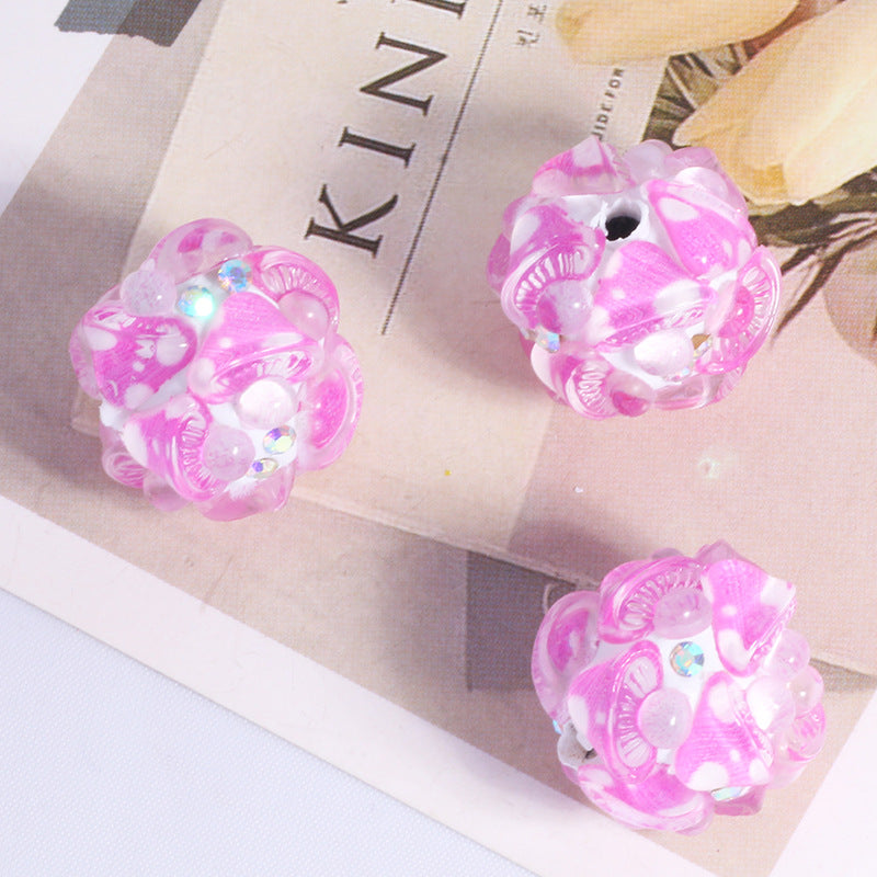 Embellished Bubblegum Beads 20mm Cartoon Animal Resin Rhinestone 4pcs 10