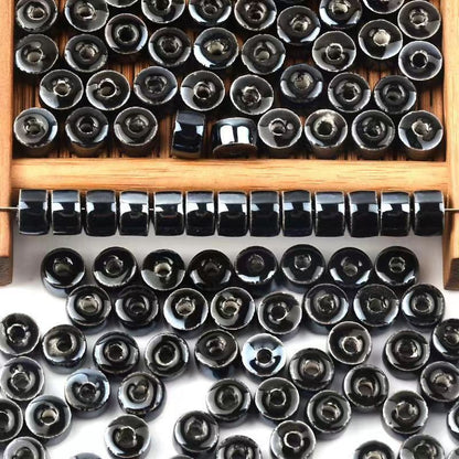 Cylindrical Ceramic Beads 6mm Glossy Rainbow Spacer 10pcs 13