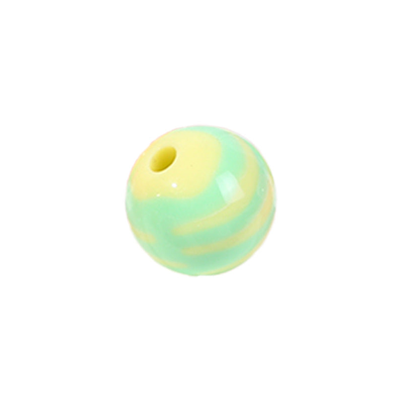Cartoon Round Acrylic Beads 14mm Striped Complementary Colors 50pcs 9