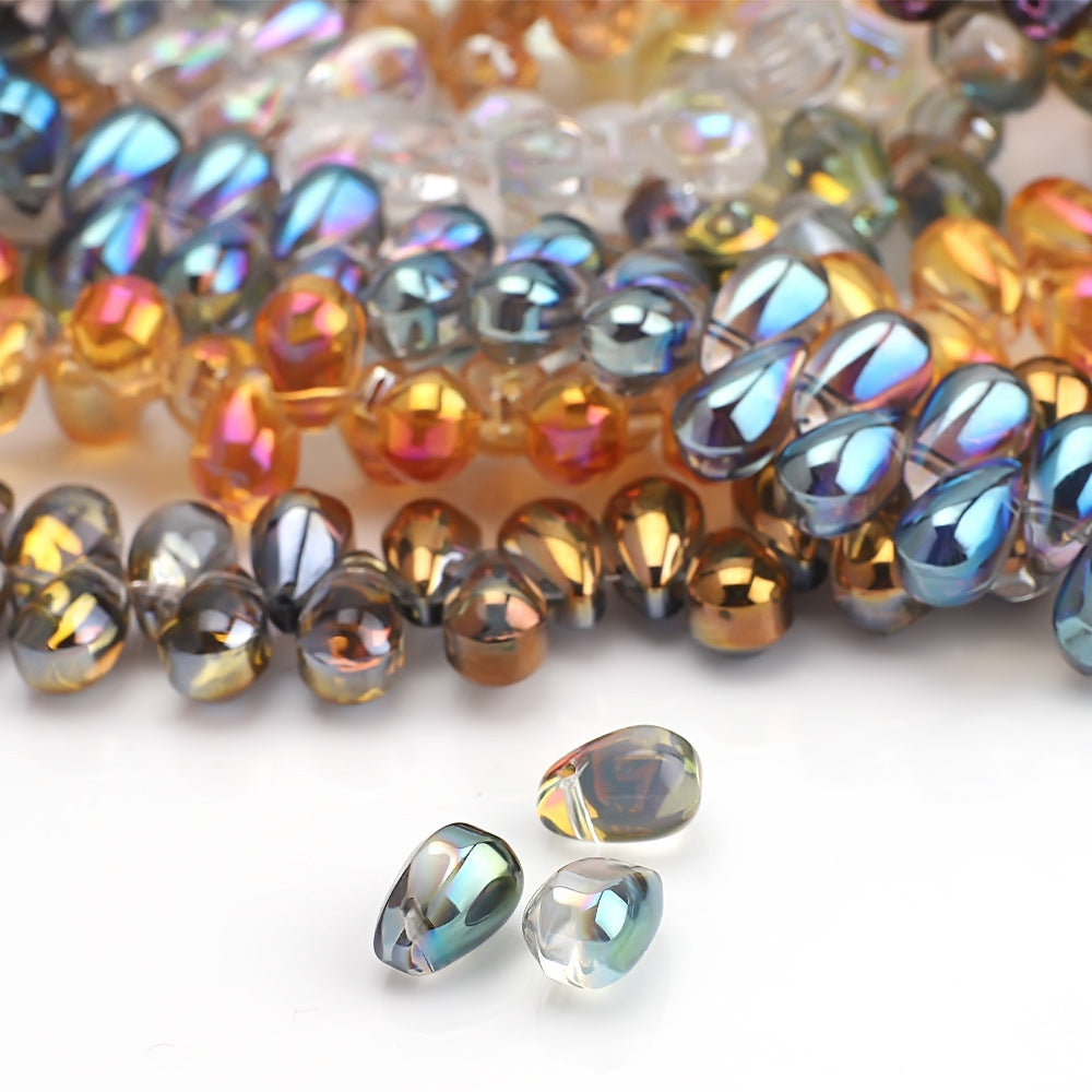 Crystal Teardrop Czech Glass Beads 6 9mm Iridescent Colors 100pcs 2