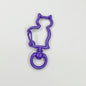 Zinc Alloy Kitten Shaped Colorful Buckle Keychain Clasps 20pcs 37mm 17
