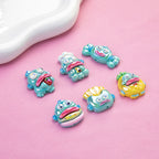 Plating Resin Beads Glossy Mixed Colors Quirky Faces 10pcs 4