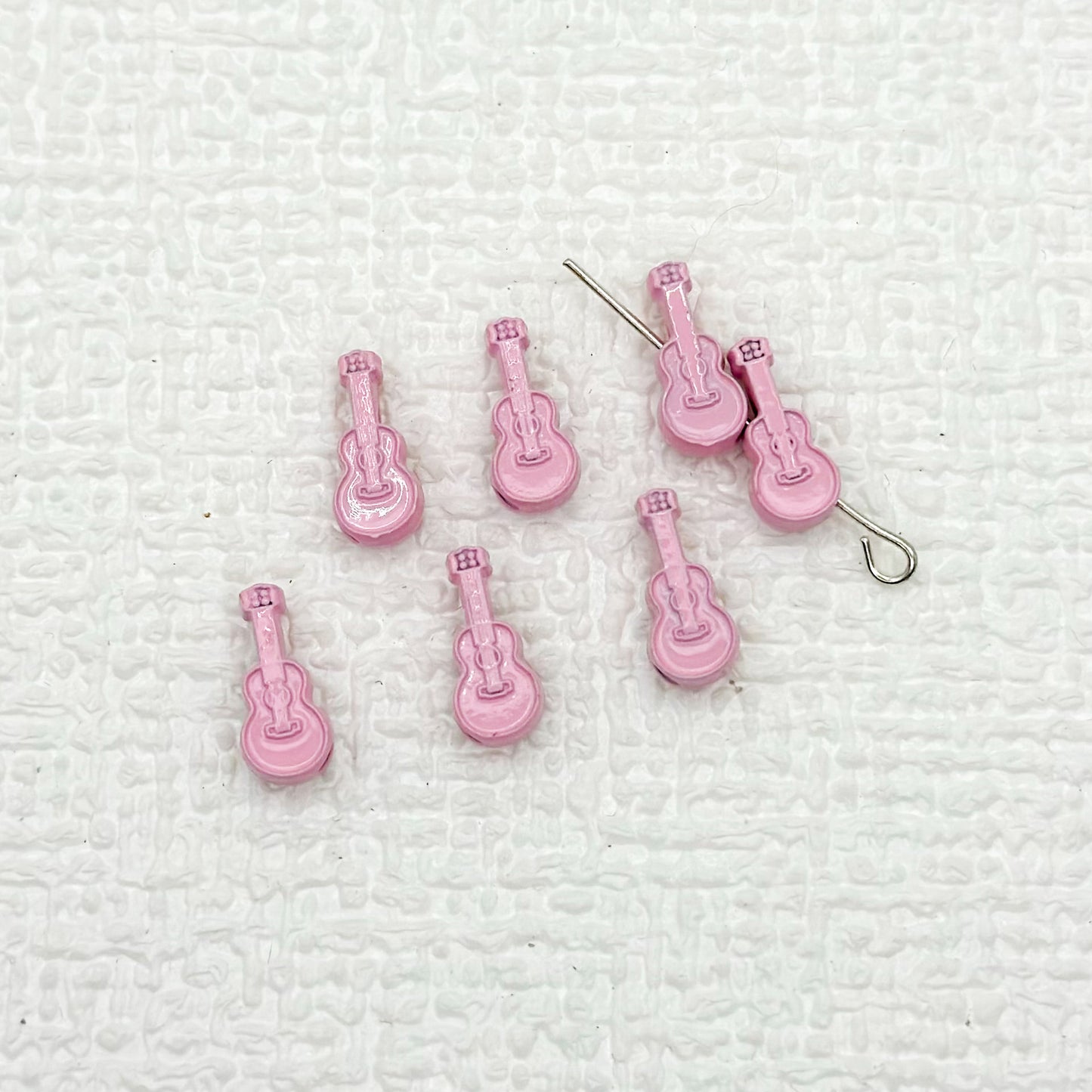 Guitar Metal Beads 12mm Baked Painted Multicolor 20pcs 15