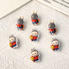 Character Metal Beads 18mm Hand Painted 3D Enamel Alloy 10pcs 3