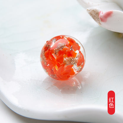 Lampwork Glass Beads Round 10mm 12mm Colorful Gold Foil 50pcs 10
