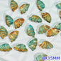 Iridescent Half Butterfly Wings Glass Beads 8x15mm 50pcs 18