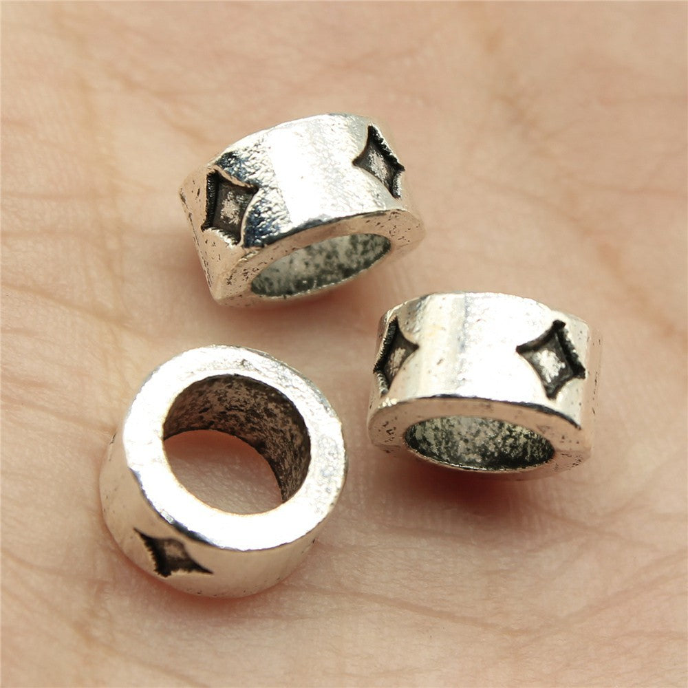 Alloy Star Spacer Beads 9mm Large Hole 100pcs 3