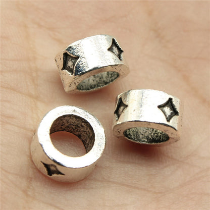 Alloy Star Spacer Beads 9mm Large Hole 100pcs 3