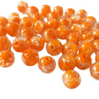 Handmade Painted Glass Beads 8/10/12mm Luminous Silvery Speckles 10pcs 5