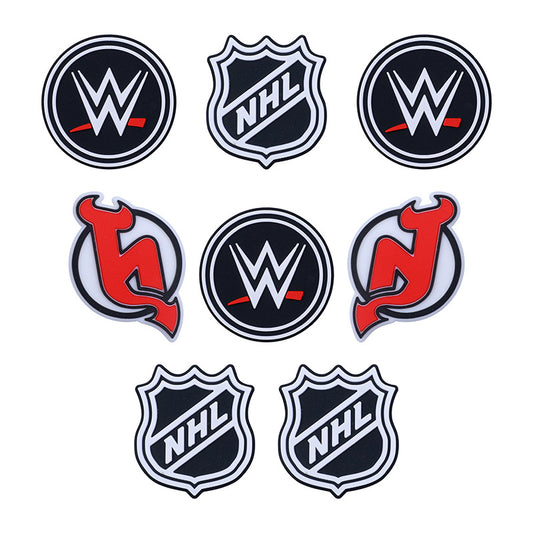 Silicone Focal Beads NHL Hockey League Circle Badge Smiling Face 20pcs