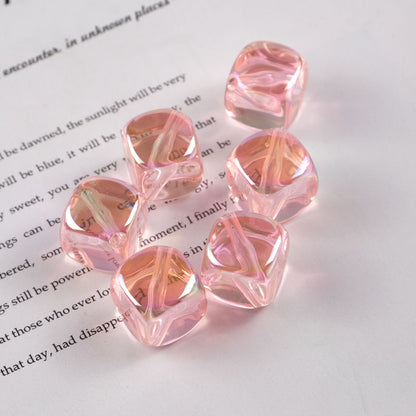 Transparent Flat Square Acrylic Beads 15mm Candy Colors 50pcs 6