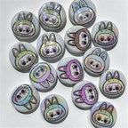 Plating Flat Bunny Acrylic Beads 25mm Double-Sided Printed 50pcs 2