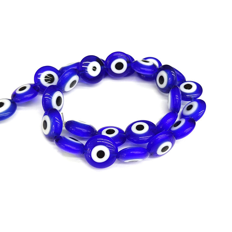 Flat Millefiori Evil Eye Lampwork Seed Glass Beads 4mm 90pcs 7