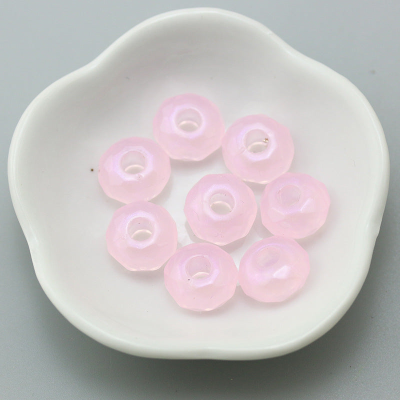 Acrylic Faceted Spacer Beads 15mm Large Hole 40pcs 19