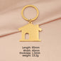Creative Stainless Steel House Shape Keychain Silver Gold Rose Gold 7