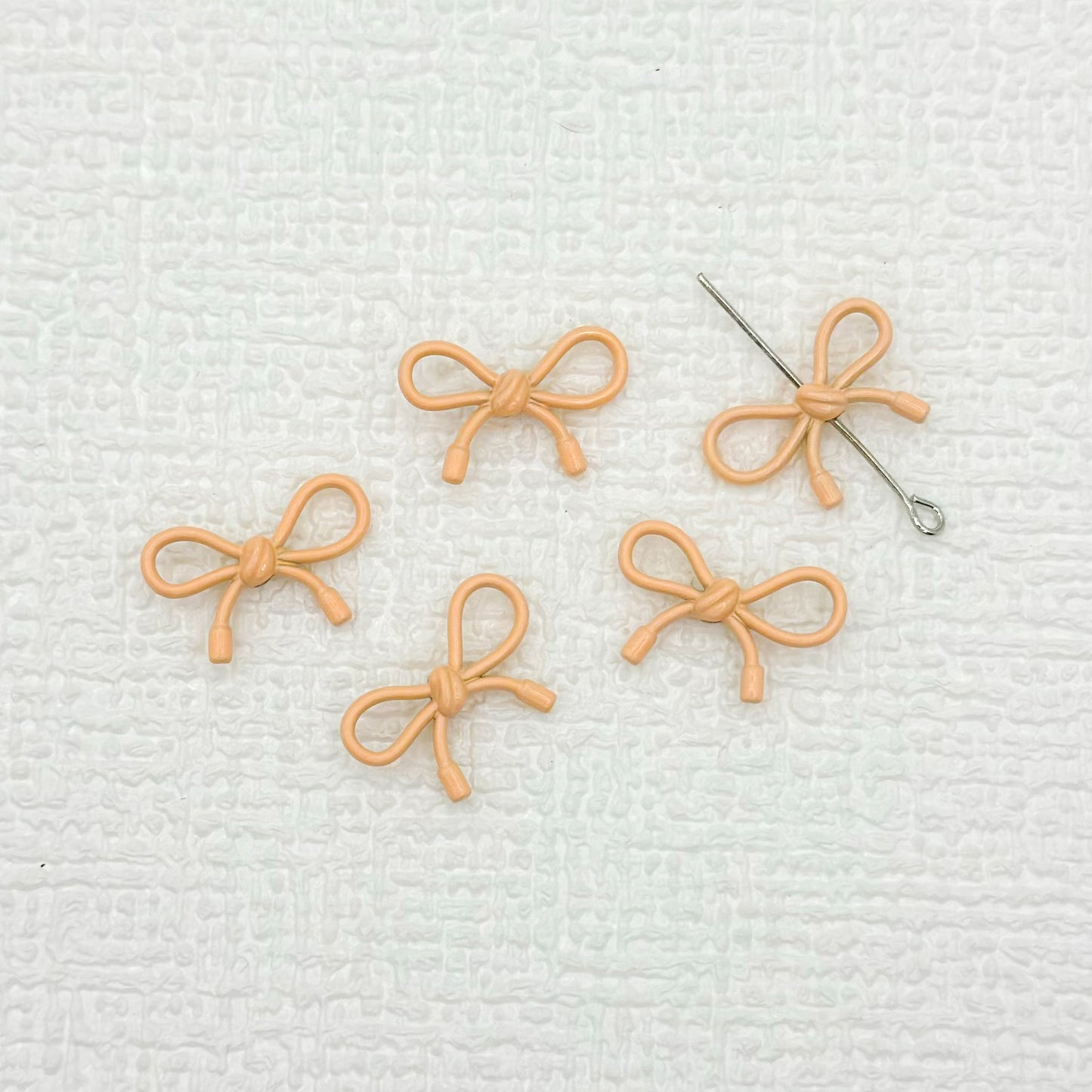 Hollow Bow Metal Beads 13x12mm Glossy Baking Painted Alloy 20pcs 9