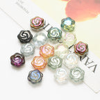 Electroplated Rose Glass Beads 16mm Transparent Iridescent 20pcs 4
