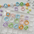 Heart Circle Floral Metal Beads Painted Solid Color Bulk 20pcs 2