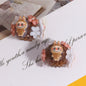 Embellished Flower Clay Beads 24mm Five-Petal Rhinestone 6pcs 9