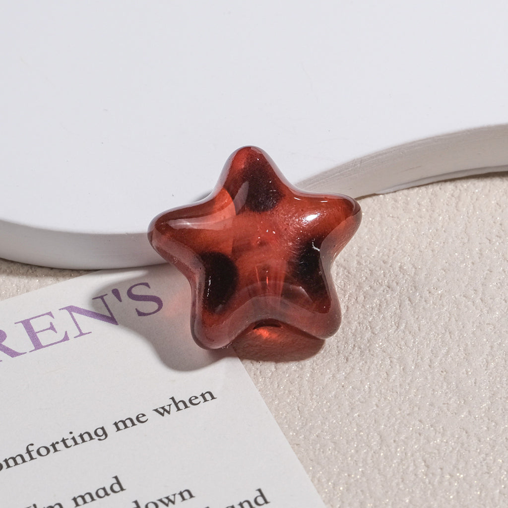 Clear Leopard Star Acrylic Beads 23mm Glossy Finish 20pcs 4