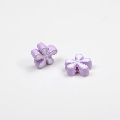 Irregular Sponge Flower Acrylic Beads 14mm Glossy Colorful 50pcs 17