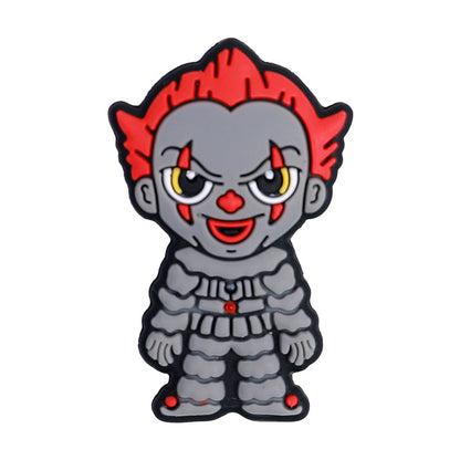 Silicone Focal Beads Halloween Jason Joker Horror Faces 10pcs 5