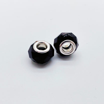 Acrylic Faceted Spacer Beads 14mm Transparent Large Hole 50pcs 9