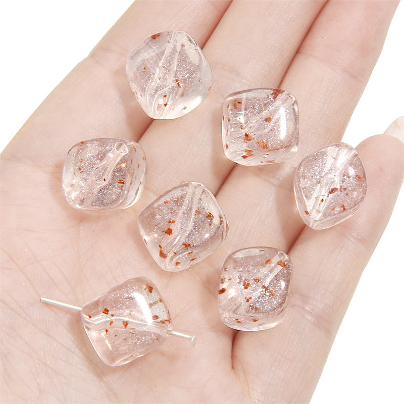 Transparent Flower Acrylic Beads 13x16mm Colorful Speckled 20pcs 6
