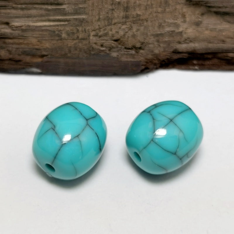 Imitation Turquoise Chunky Bucket Resin Beads 14mm Mixed Colors 40pcs 5