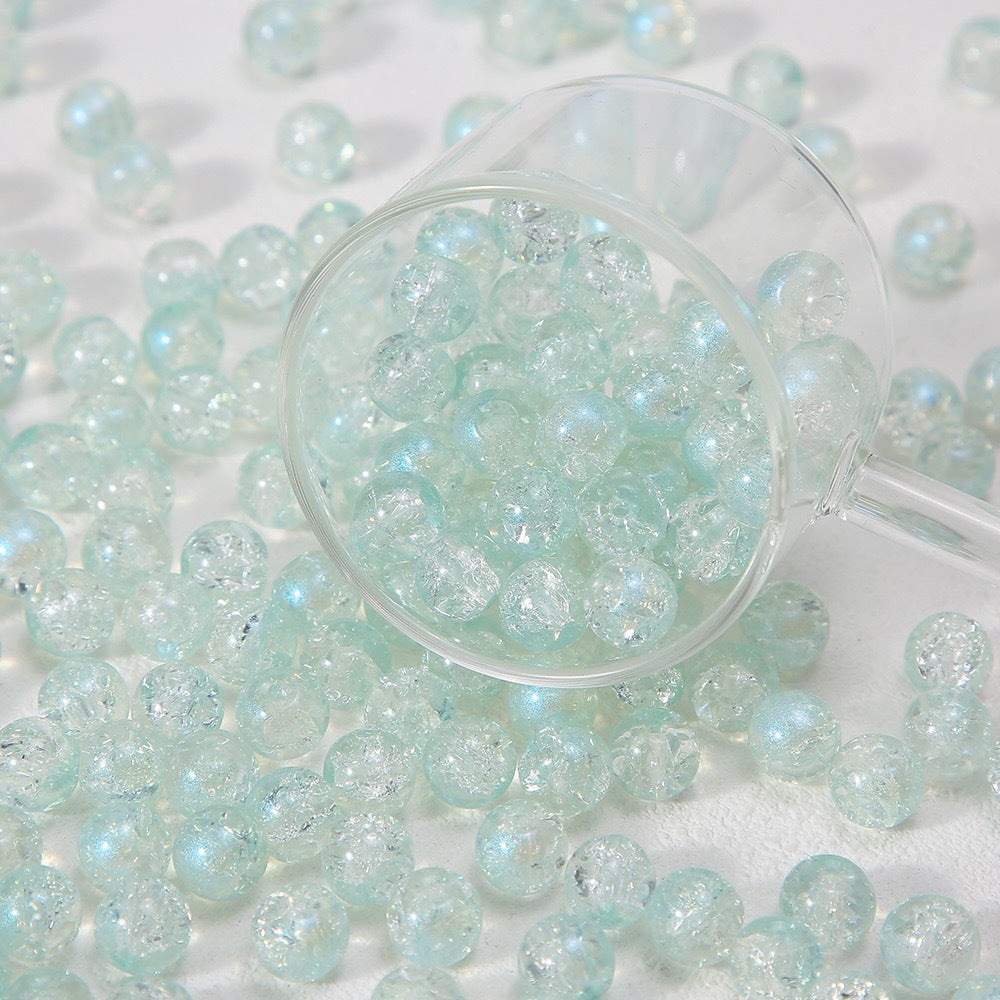 Crackle Round Glass Beads 10mm Gradient Color Smooth Surface 60pcs 6