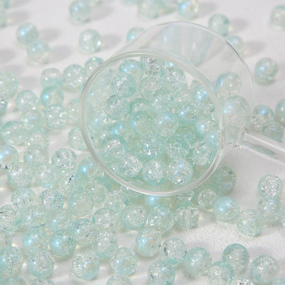 Crackle Round Glass Beads 10mm Gradient Color Smooth Surface 60pcs 6