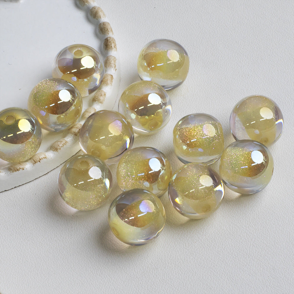 Shimmer Crystal Resin Beads 12mm Round Glossy Mixed Colors 40pcs 11