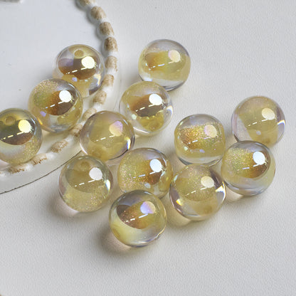 Shimmer Crystal Resin Beads 12mm Round Glossy Mixed Colors 40pcs 11