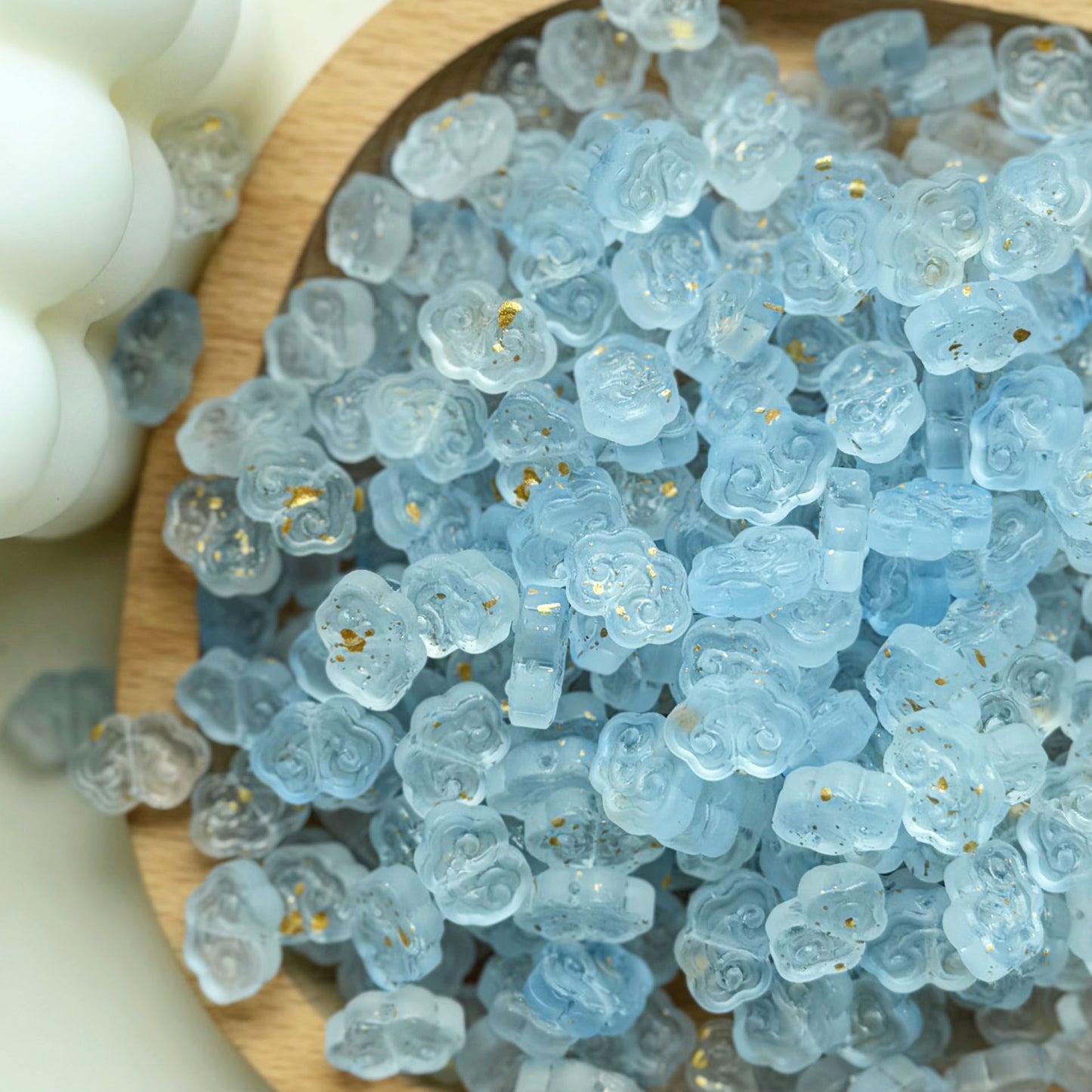 Czech Glass Beads Flower 9 13mm Imitation Jade Jelly Colors 30pcs 10
