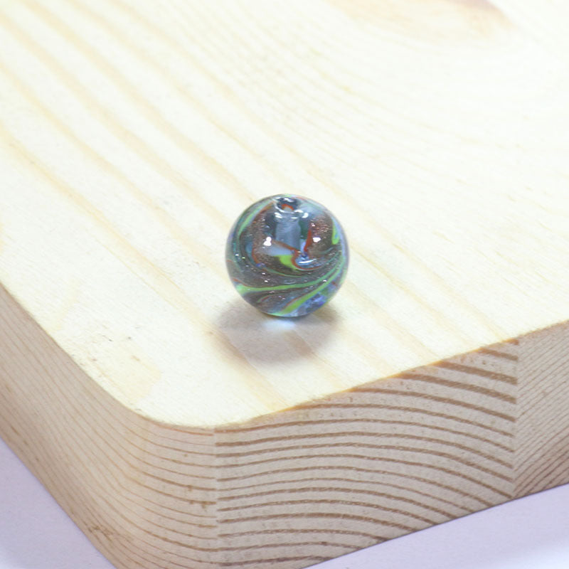 Lampwork Glass Beads Round 12/14mm Transparent Phoenix Tail Gold Foil 5pcs 11