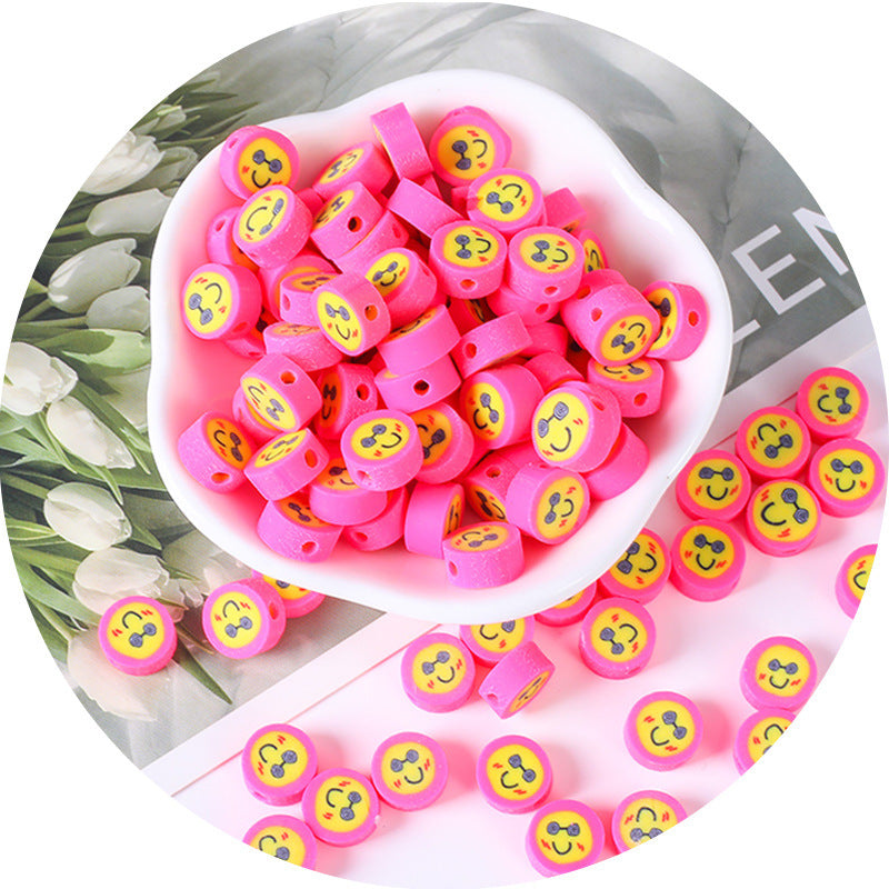 Flat Clay Beads 10mm Color Fruit Cartoon Mixed Design 1000pcs 15