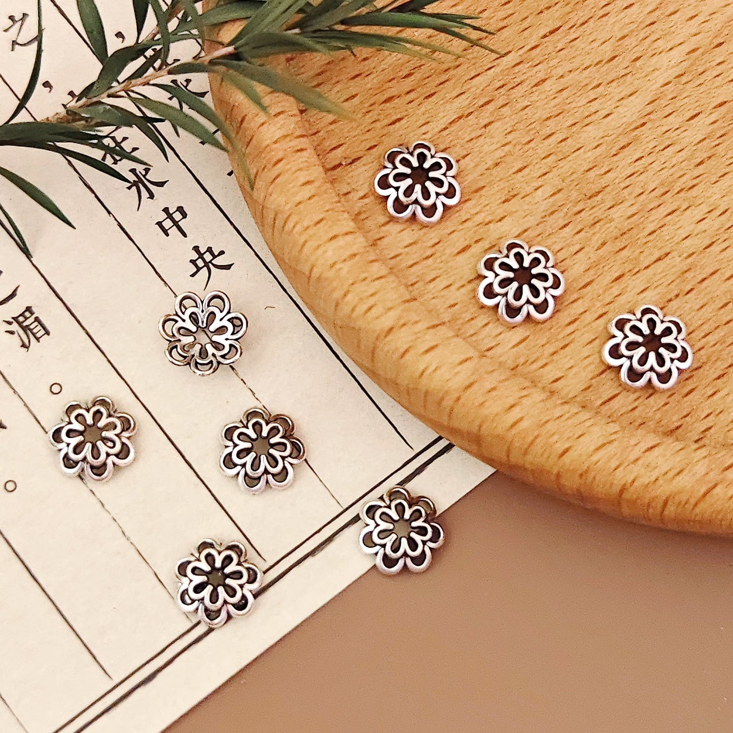 Alloy Flower Bead Caps 7mm Double-Layer Six-Petal 200pcs 3
