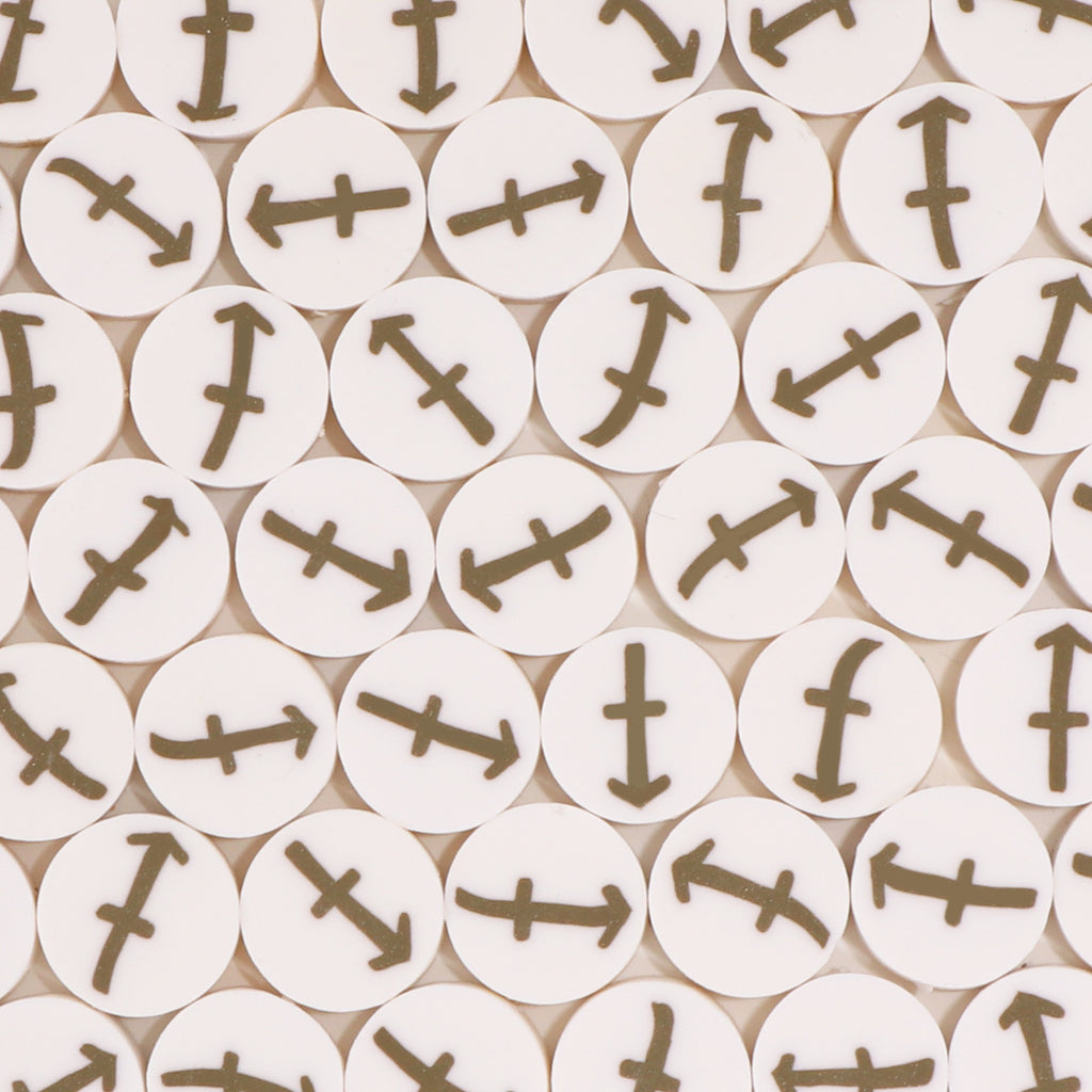 Flat Clay Beads 9mm Multicolor Twelve Constellation Zodiac 100pcs 6